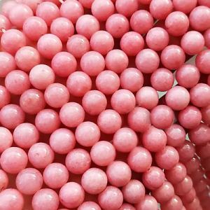 Бусины из камня на нити 8 мм, розовый, непрозрачный, Dyed Color High Quality Chalcedony Бусины из камня на нити 8 мм, розовый, непрозрачный, Dyed Color High Quality Chalcedony