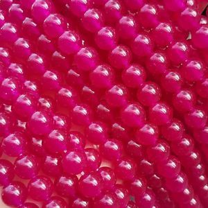 Бусины из камня на нити 8 мм, малиновый, Dyed Color High Quality Chalcedony