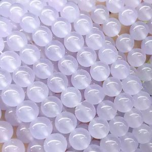 Бусины из камня на нити 8 мм, бледно-сиреневый, Dyed Color High Quality Chalcedony