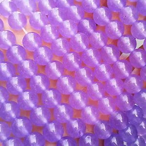 Бусины из камня на нити 8 мм, сиреневый, Dyed Color High Quality Chalcedony