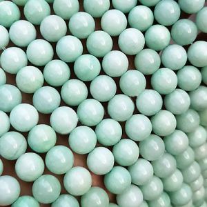 Бусины из камня на нити 8 мм, светло-голубой, непрозрачный, Dyed Color High Quality Chalcedony