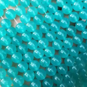 Бусины из камня на нити 8 мм, голубой, Dyed Color High Quality Chalcedony Бусины из камня на нити 8 мм, голубой, Dyed Color High Quality Chalcedony
