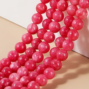 Бусины из камня на нити 10 мм, розовый тёмный Бусины из камня на нити 10 мм, розовый тёмный
