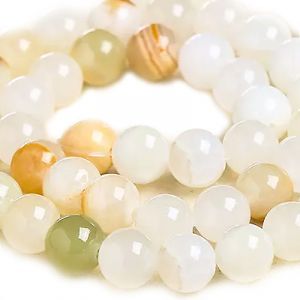 Бусины из камня на нити 8 мм, бежевый, Dyed Color Afghnistan Chalcedony  