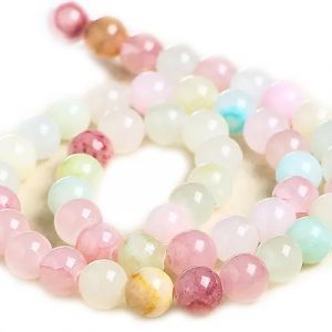 Бусины из камня на нити 8 мм, цветной микс, Dyed Color Afghnistan Chalcedony  