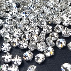 Шатоны Preciosa Chaton Rose MAXIMA, Crystal 00030, ss16 в серебряном цапе