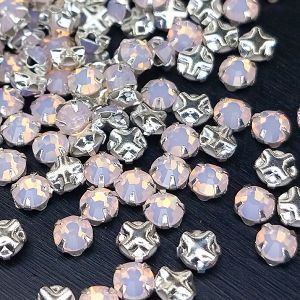 Шатоны Preciosa Chaton Rose MAXIMA, Rose Opal 71350, ss16 в серебряном цапе
