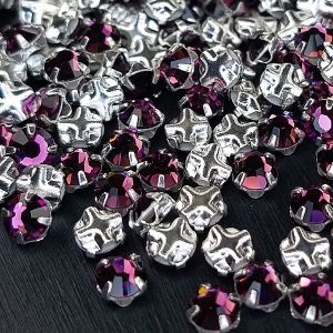 Шатоны Preciosa Chaton Rose MAXIMA, Amethyst 20050s, ss16 в серебре Шатоны Preciosa Chaton Rose MAXIMA, Amethyst 20050s, ss16 в серебре