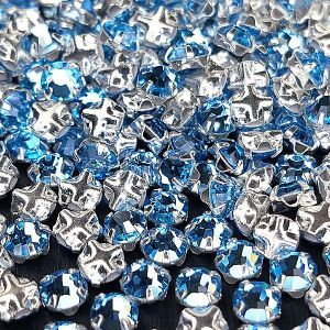 Шатоны Preciosa Chaton Rose MAXIMA, Aquamarine 60000, ss16 в серебре Шатоны Preciosa Chaton Rose MAXIMA, Aquamarine 60000, ss16 в серебре