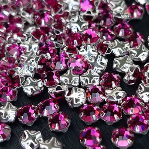 Шатоны Preciosa Chaton Rose MAXIMA, Fuchsia 70350, ss16 в серебре Шатоны Preciosa Chaton Rose MAXIMA, Fuchsia 70350, ss16 в серебре