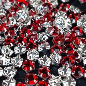 Шатоны Preciosa Chaton Rose MAXIMA, Light Siam 90070, ss16 в серебре