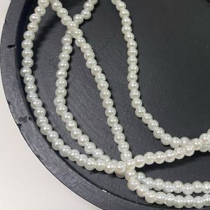 Бусины жемчужные на нити, 3 мм, белые