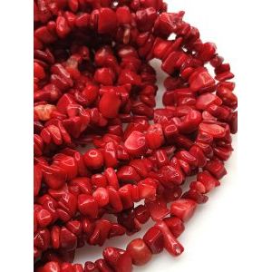 Бусины сколы из коралла, 80 см, крошка 5*8 мм