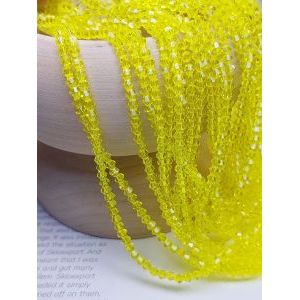 Биконусы на нити, цвет 030 жёлтый, бусины стеклянные Биконусы на нити, цвет 030 жёлтый, бусины стеклянные