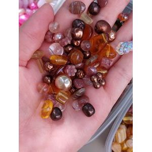 Бусины для рукоделия стеклянные, набор #108 коричневый, в баночке