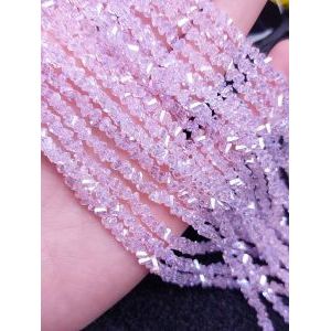 Бусины Трианглы (Triangle beads) на нити, цвет розовый AB