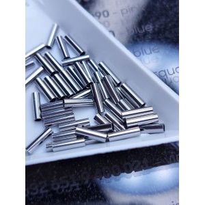 Бусина-разделитель "Трубочка" 7х2 мм, серебро, 1 шт