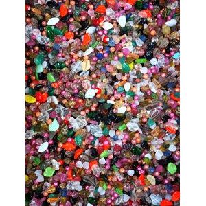 Бусины для рукоделия стеклянные, набор  LEAFS-BERRIES, микс, 50 г