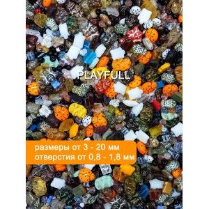 Бусины для рукоделия стеклянные, набор  PLAYFULL, микс, 50 г