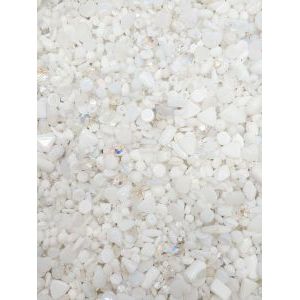 Бусины для рукоделия стеклянные, набор  WHITE, белый, 50 г
