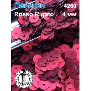 Пайетки плоские 4260, Rosso Rigato 4 мм