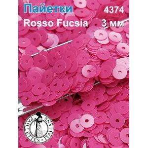 Пайетки плоские 4374, Rosso Fucsia 3 мм