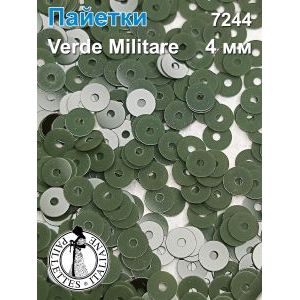 Пайетки плоские 7244, Verde Militare 4 мм