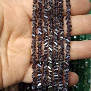 Бусины Трианглы (Triangle beads) на нити 014 AB, фиолетовый