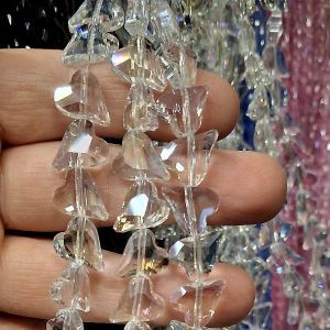 Бусины Сердечки (Heart beads) на нити 9х12 мм, 076 AB, кристалл люстр Бусины Сердечки (Heart beads) на нити 9х12 мм, 076 AB, кристалл люстр