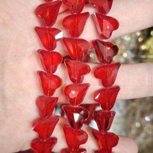 Бусины Сердечки (Heart beads) на нити 9х12 мм, 027, красный Бусины Сердечки (Heart beads) на нити 9х12 мм, 027, красный
