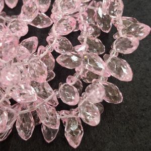 Капли на нити с боковым отверстием #001 dyed, розовый Капли на нити с боковым отверстием #001 dyed, розовый
