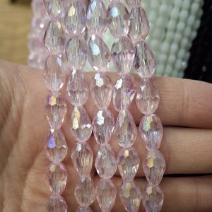 Капли на нити #21 dyed, розовый АВ