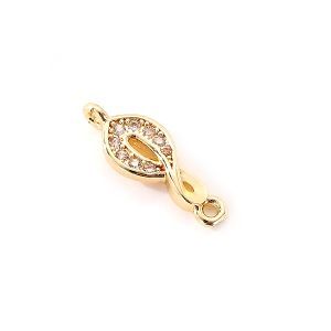 Коннектор "бесконечность", 15,4х5,5 мм, золото 14k