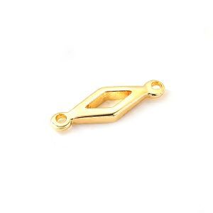 Коннектор "ромб", 12,7х4 мм, золото 14k