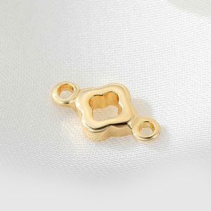 Коннектор "клевер", 9,9х3,5 мм, золото 14k