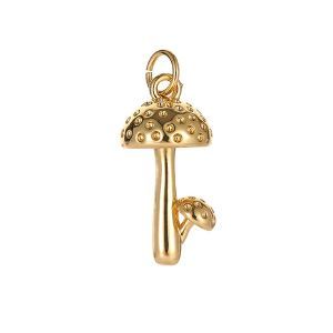 Подвеска "мухоморчики", 19х6х9,6 мм, золото 14k