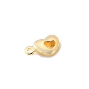 Подвеска "сердечко", 7,6х4,5 мм, золото 14k