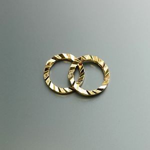 Коннектор Колечко рифлёное, 8 мм, золото 14k