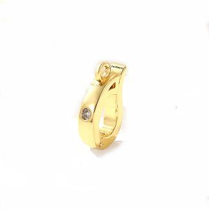 Бейл-замочек со стразой, 11,8х7,8 мм, золото 14k