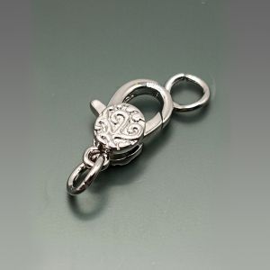 Замок-карабин Орнамент, 18х8 мм, silver