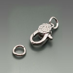 Замок-карабин Орнамент, 18х8 мм, silver