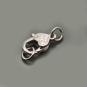 Замок-карабин Сердечко-лапка, 19х8 мм, silver Замок-карабин Сердечко-лапка, 19х8 мм, silver