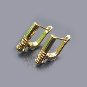 Серьги удлинённые с петелькой, 13х18 мм, золото 18k
