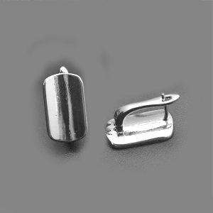 Серьги прямоугольные с петелькой, 10х20 мм, серебро