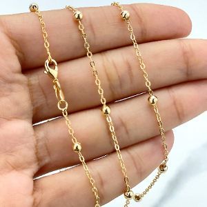 Цепочка с шариками, 1,5 мм, 45 см, золото 18k