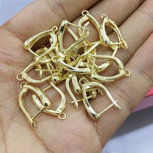 Серьги-швензы с петелькой, 12х18 мм, золото 14k