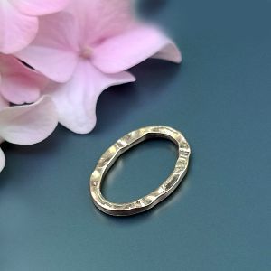 Коннектор Овал волнистый, 19,5х12,5 мм, серебро