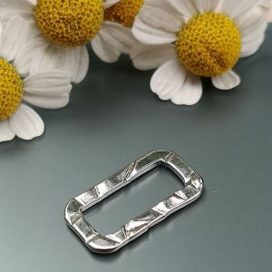 Коннектор Прямоугольник волнистый, 18,5х10,5 мм, серебро