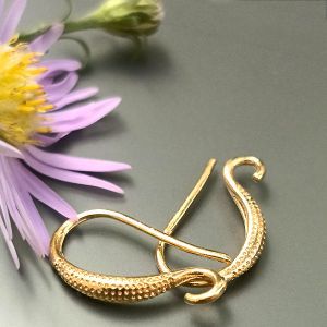 Швензы с петелькой, 9,9х17,4 мм, золото 18K