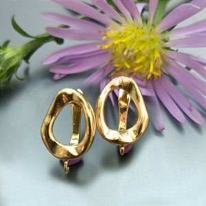 Серьги, с петелькой, 11,8х15 мм, золото 18k